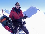 03 Jerome Ryan On The Chulu Far East Summit At 6056m At 9am - It Is Too Steep To Stand Up 